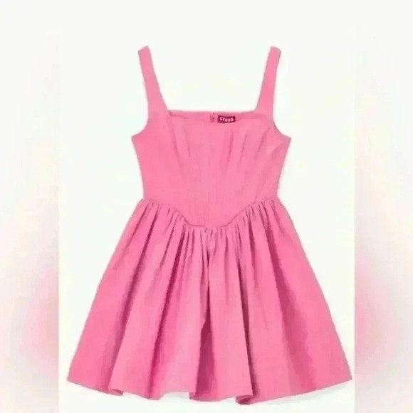 New STAUD Landscape Dress Lollipop Pink Size 0 Retails $395 Sold Out - Picture 8 of 11